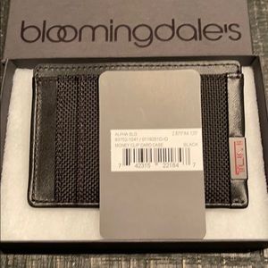 Tumi Alpha SLG Money Clip Card Case Wallet Black